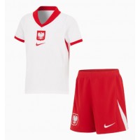 Maglie da calcio Polonia Prima Maglia Bambino Europei 2024 Manica Corta (+ Pantaloni corti)